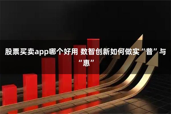 股票买卖app哪个好用 数智创新如何做实“普”与“惠”